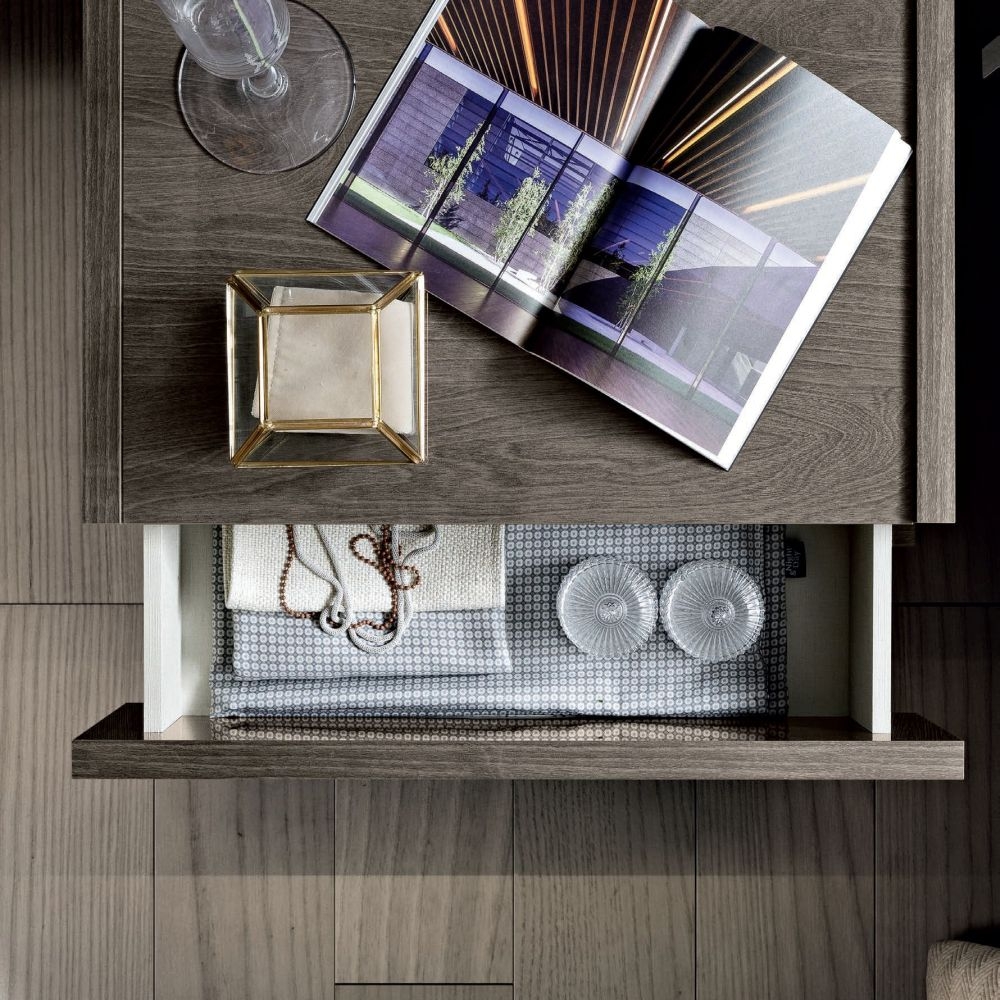 Product photograph of Camel Tekno Night Silver Birch Italian Bedside Cabinet from Choice Furniture Superstore.