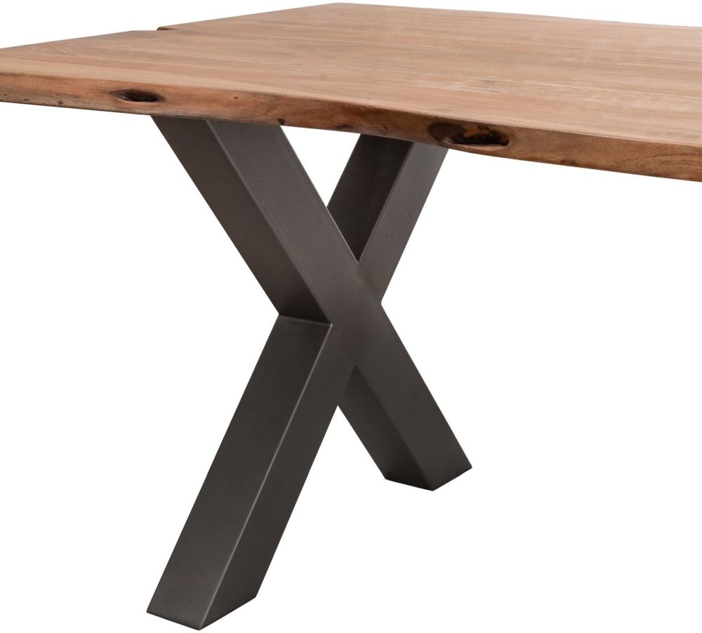 Product photograph of The Wayne Edge Collection Industrial Dining Table - 6 Seater from Choice Furniture Superstore.