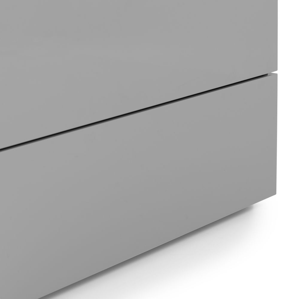Product photograph of Monaco Grey High Gloss 2 Drawer Bedside Cabinet from Choice Furniture Superstore.