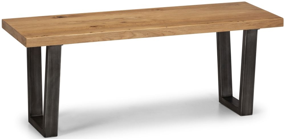 Product photograph of Brooklyn Rustic Oak Dining Bench from Choice Furniture Superstore.