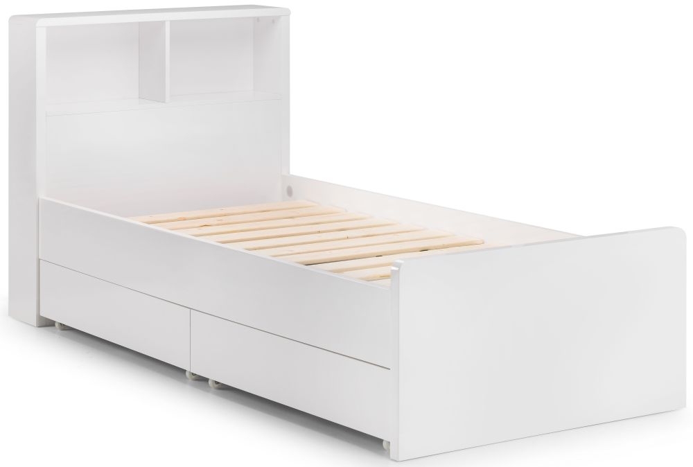 Product photograph of Manhattan White High Gloss Bookcase Bed from Choice Furniture Superstore.