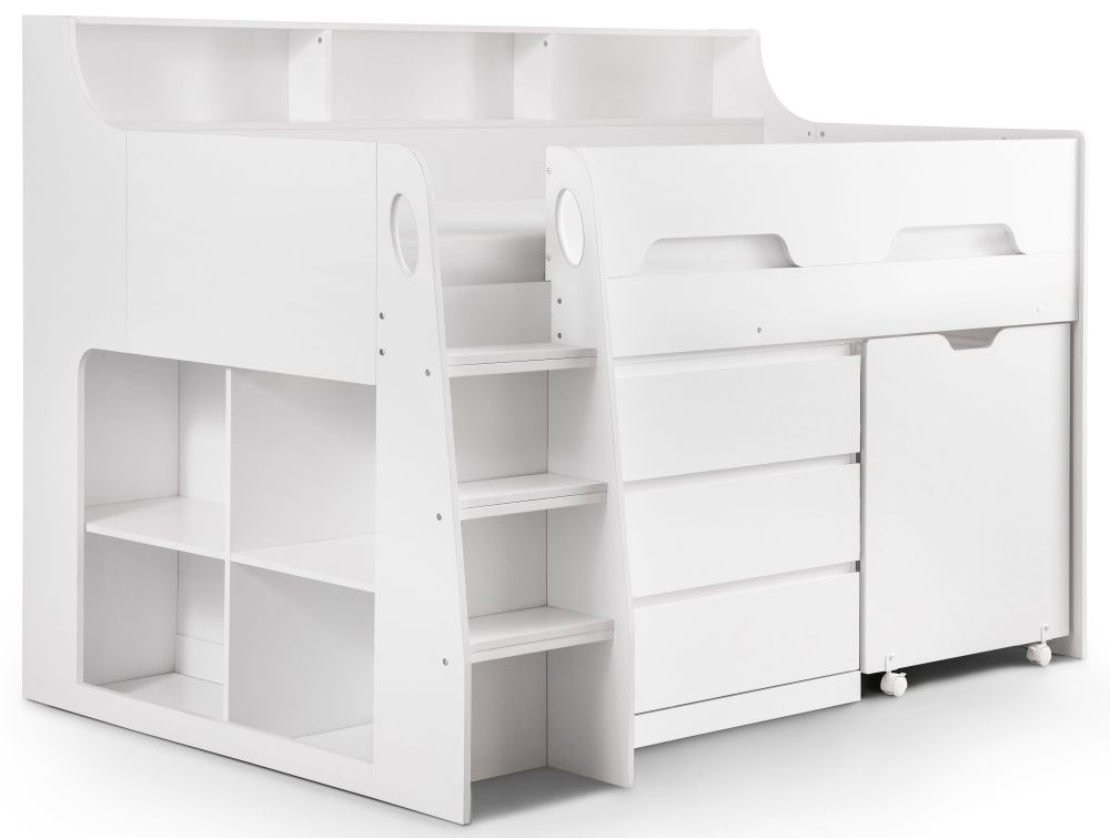 Product photograph of Jupiter Midsleeper Bed - Comes In White And Grey Oak Options from Choice Furniture Superstore.