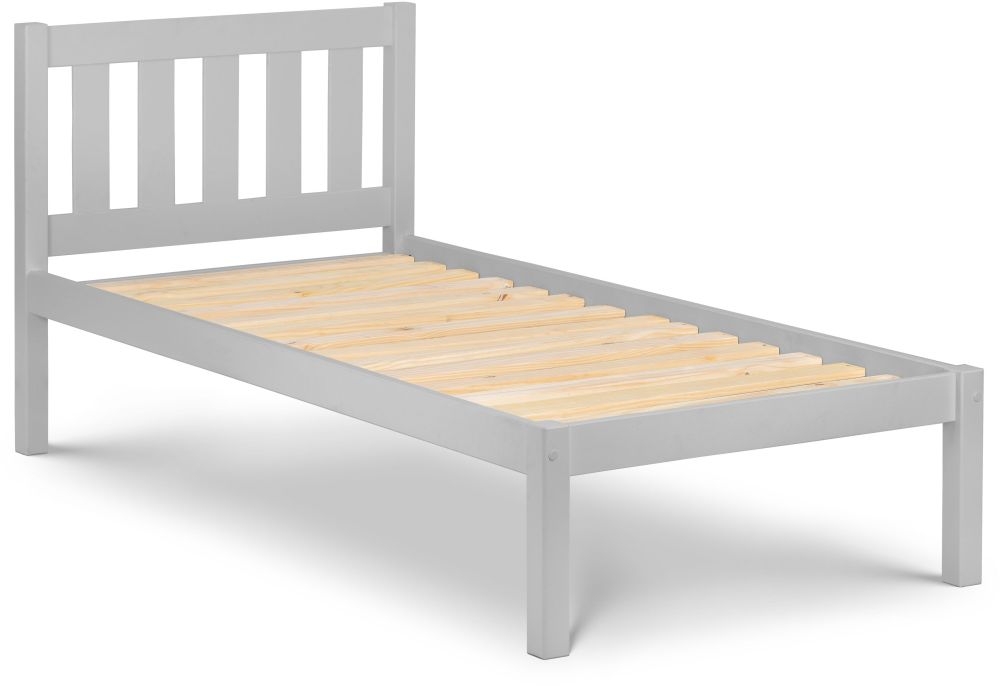 Product photograph of Luna Dove Grey Pine Bed - Comes In Single And Double Options from Choice Furniture Superstore.