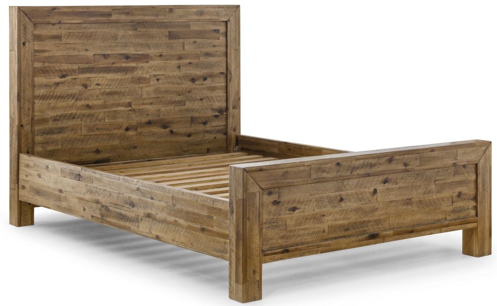 Product photograph of Hoxton Rustic Oak Acacia Bed - Comes In Double King And Queen Size Options from Choice Furniture Superstore.