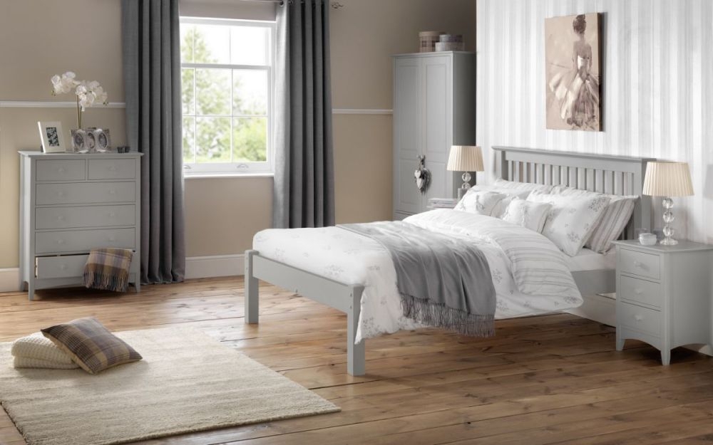 Product photograph of Barcelona Dove Grey Pine Bed - Comes In Single And Double Size from Choice Furniture Superstore.