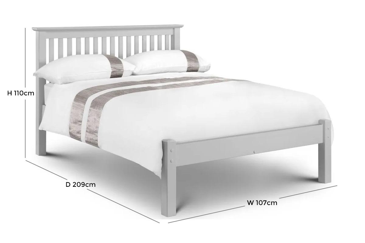 Product photograph of Barcelona Dove Grey Pine Bed - Comes In Single And Double Size from Choice Furniture Superstore.