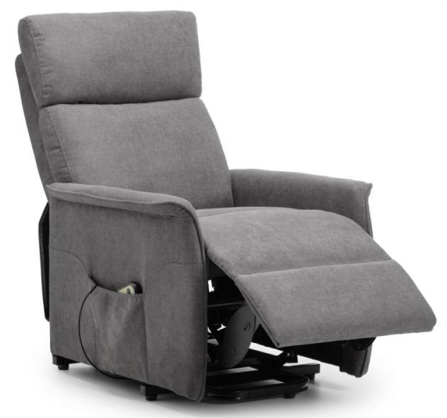 Product photograph of Helena Grey Fabric Recliner Armchair from Choice Furniture Superstore.