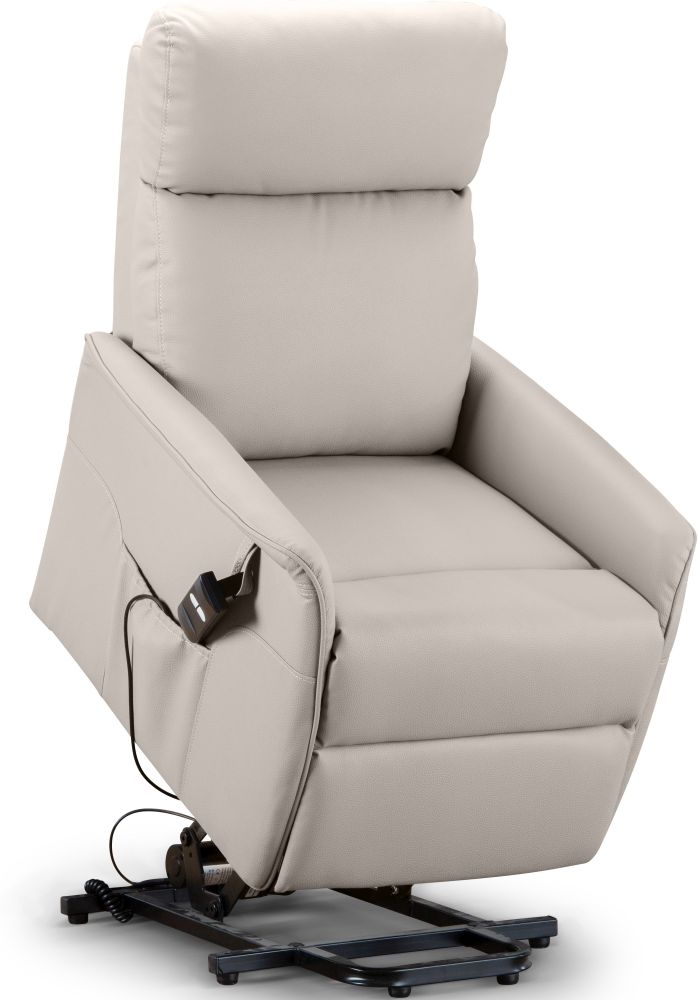 Product photograph of Helena Pebble Leather Recline Chair from Choice Furniture Superstore.