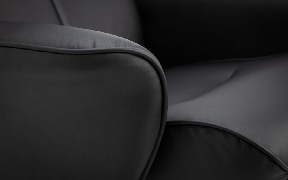 Product photograph of Lugano Black Leather Recline Chair from Choice Furniture Superstore.