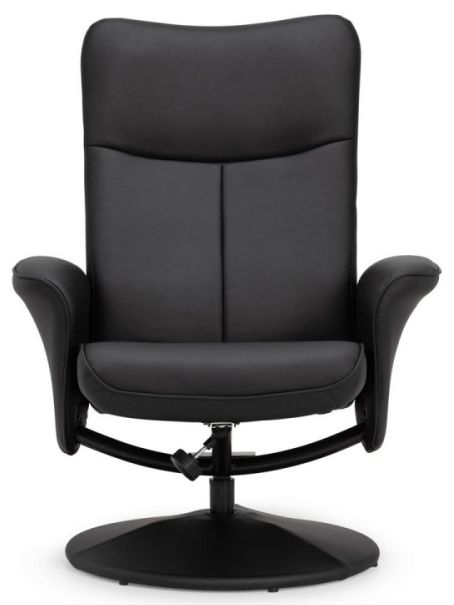 Product photograph of Lugano Swivel And Black Leather Recline Chair from Choice Furniture Superstore.