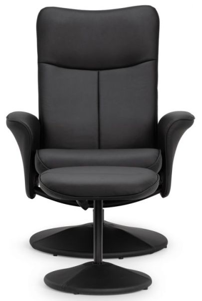 Product photograph of Lugano Black Leather Recline Chair from Choice Furniture Superstore.