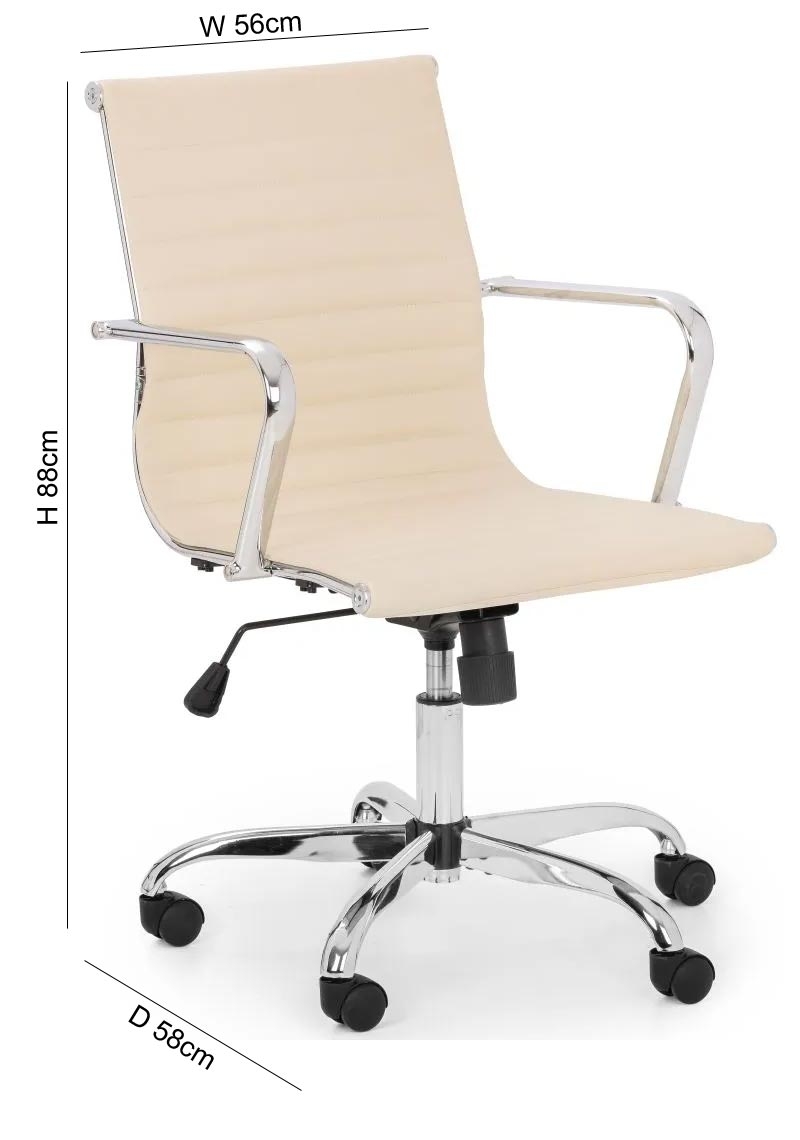 Product photograph of Gio Leather Office Chair Solid In Pairs - Comes In Ivory Black And Brown Options from Choice Furniture Superstore.