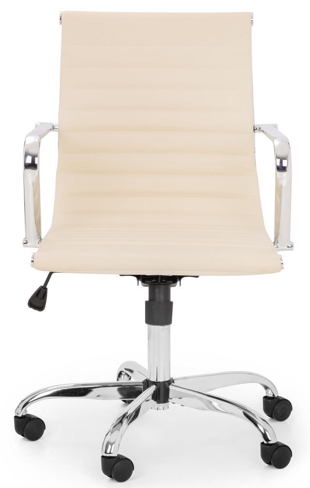 Product photograph of Gio Leather Office Chair - Comes In Ivory Black And Brown Options from Choice Furniture Superstore.