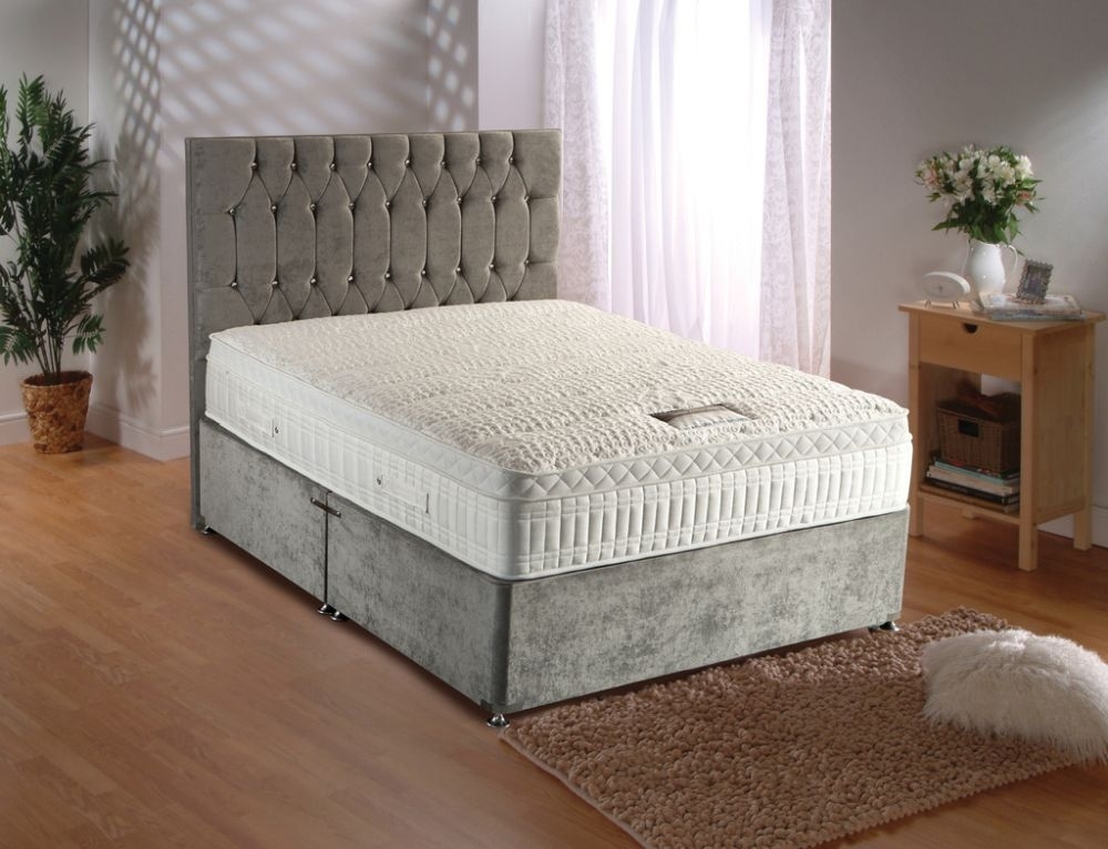 Product photograph of Dura Beds Silver Active 2800 Pocket Spring Deluxe Platform Top Divan Bed from Choice Furniture Superstore.
