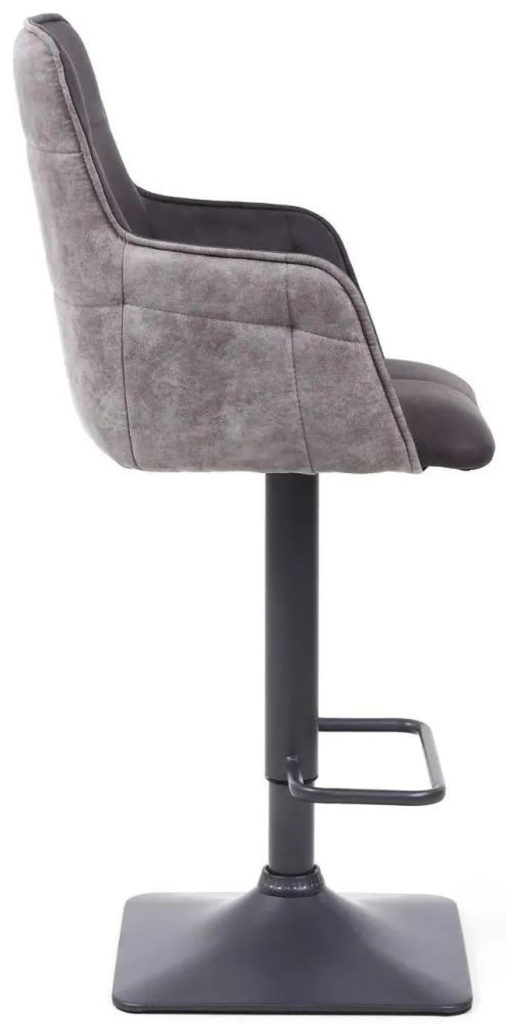 Product photograph of Set Of 2 Orion Suede Dark Grey Effect Bar Stool from Choice Furniture Superstore.