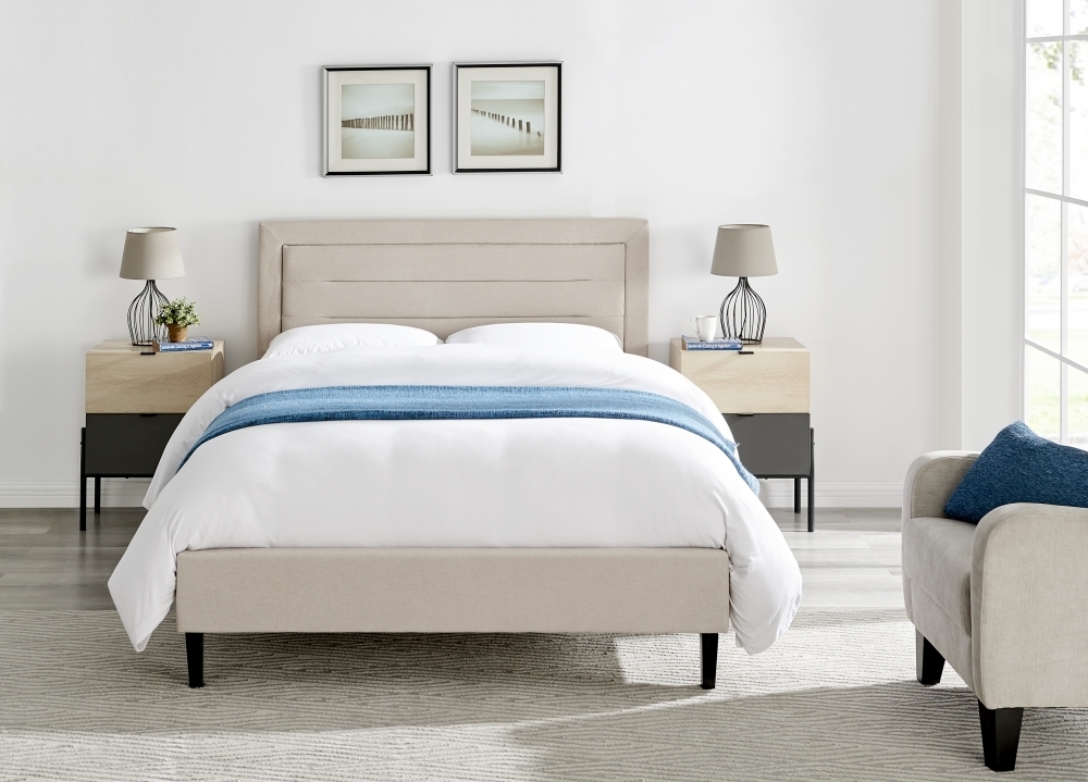 Product photograph of Limelight Picasso Biscuit Fabric Bed - Sizes Available from Choice Furniture Superstore.