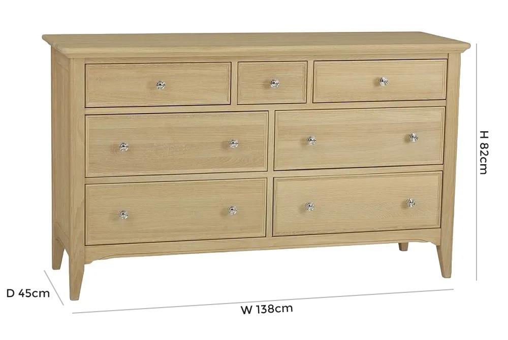 Product photograph of Tch New England Oak 4 3 Drawer Chest from Choice Furniture Superstore.