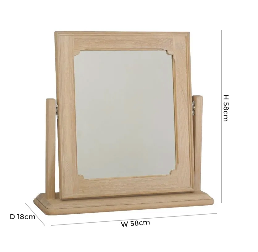 Product photograph of Tch New England Oak Dressing Table Mirror from Choice Furniture Superstore.