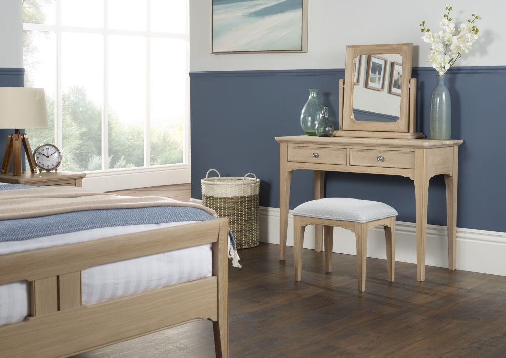 Product photograph of Tch New England Oak Fabric Seat Bedroom Stool from Choice Furniture Superstore.