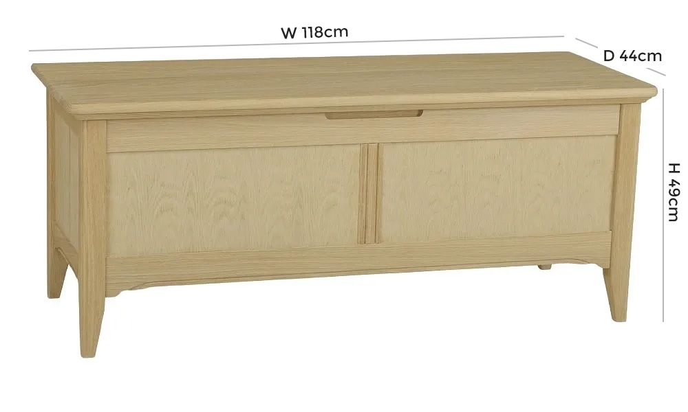 Product photograph of Tch New England Oak Blanket Box from Choice Furniture Superstore.