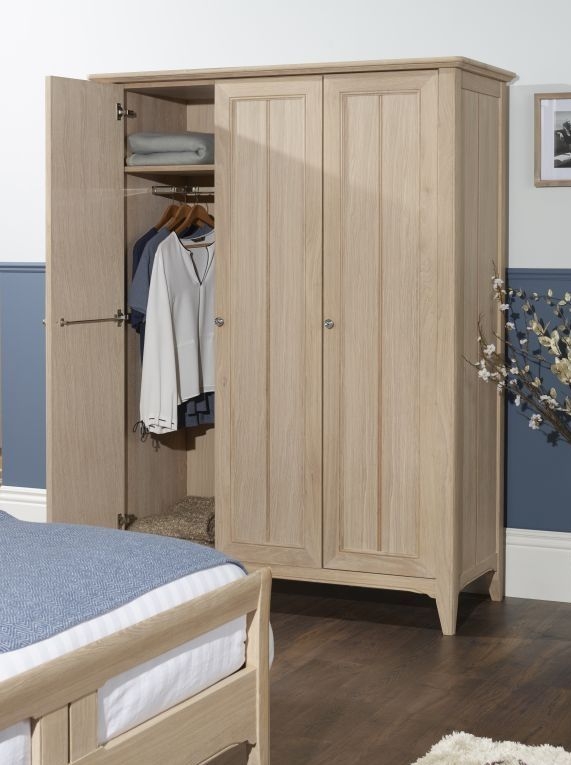 Product photograph of Tch New England Oak 3 Door Wardrobe from Choice Furniture Superstore.