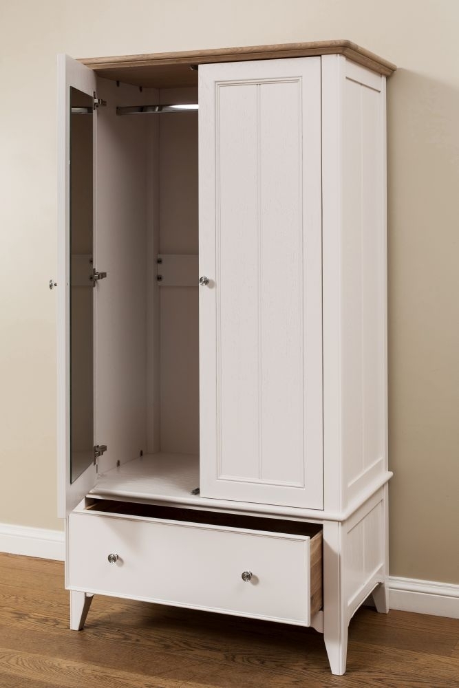 Product photograph of Tch New England Oak 2 Door 1 Drawer Wardrobe from Choice Furniture Superstore.