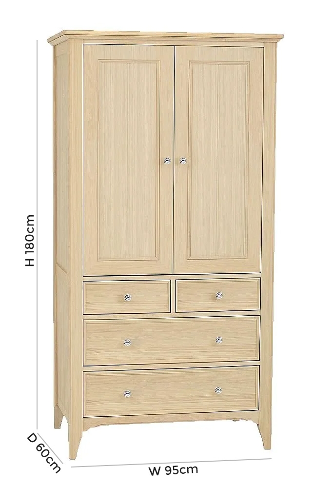 Product photograph of Tch New England Oak 2 Door 4 Drawer Linen Chest from Choice Furniture Superstore.