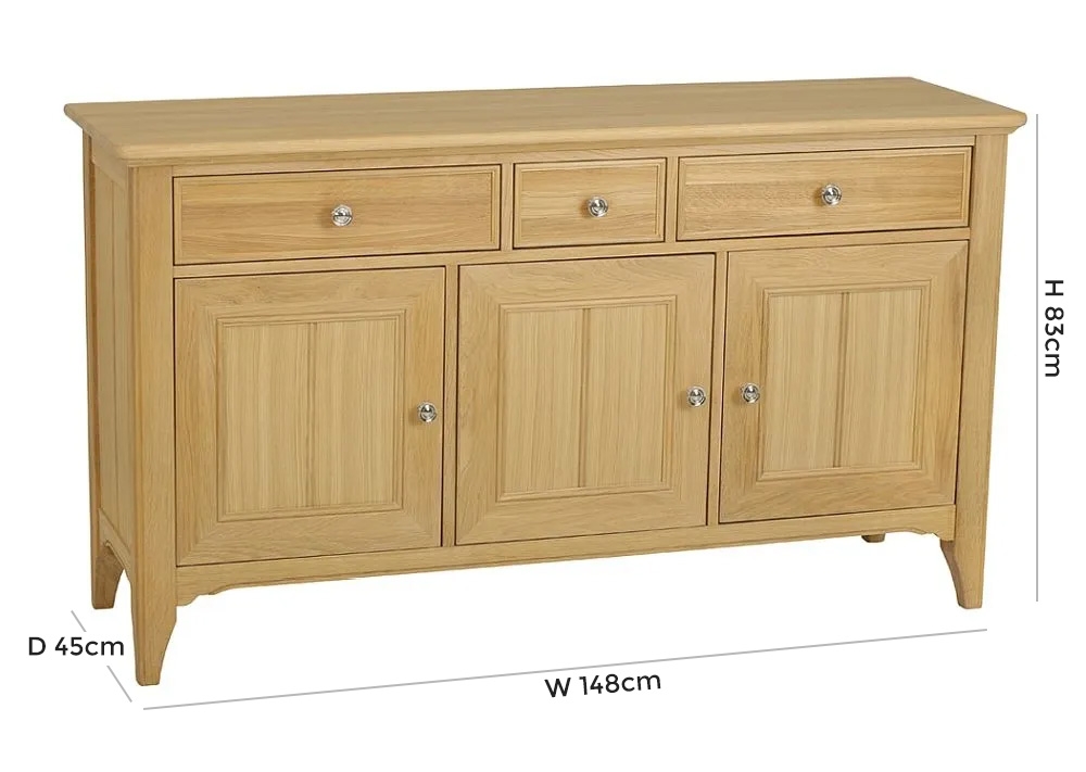 Product photograph of Tch New England Oak Large Sideboard from Choice Furniture Superstore.