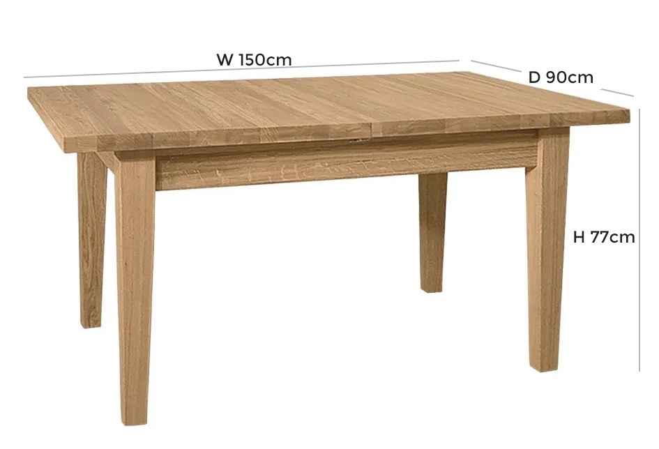 Product photograph of Tch Windsor Oak 1 Leaf 6 Seater Extending Dining Table from Choice Furniture Superstore.