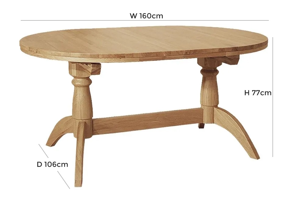 Product photograph of Tch Windsor Oak Double Pedestal Extending Dining Table from Choice Furniture Superstore.