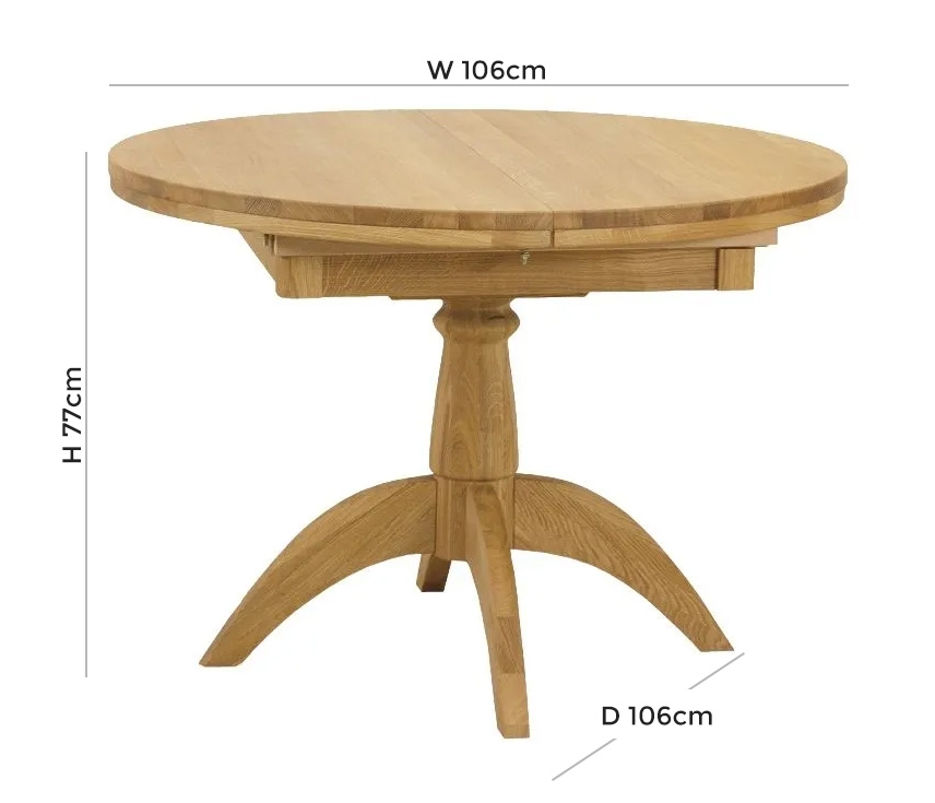 Product photograph of Tch Windsor Oak Single Pedestal Extending Dining Table from Choice Furniture Superstore.