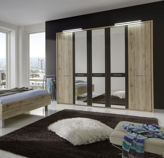 Product photograph of Wiemann Portland Wardrobe With Crystal Mirror Front - Variation Available from Choice Furniture Superstore.