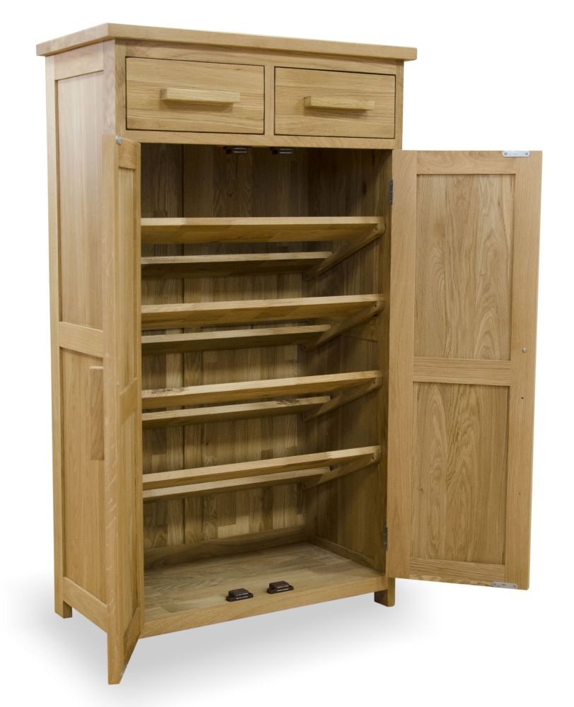 Product photograph of Homestyle Gb Opus Oak Shoe Cupboard from Choice Furniture Superstore.