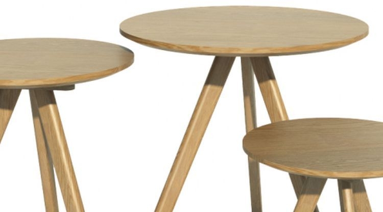 Product photograph of Homestyle Gb Scandic Oak Round Nest Of Tables from Choice Furniture Superstore.