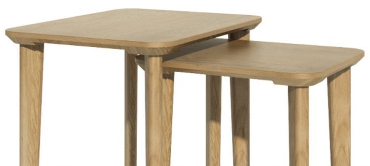 Product photograph of Homestyle Gb Scandic Oak Rectangular Nest Of Tables from Choice Furniture Superstore.