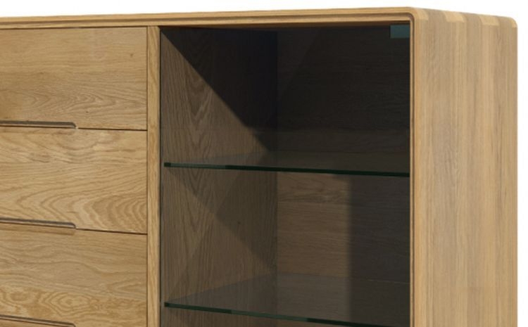 Product photograph of Homestyle Gb Scandic Oak Small Glazed Chest from Choice Furniture Superstore.
