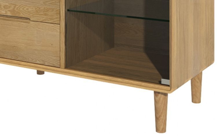 Product photograph of Homestyle Gb Scandic Oak Small Glazed Chest from Choice Furniture Superstore.
