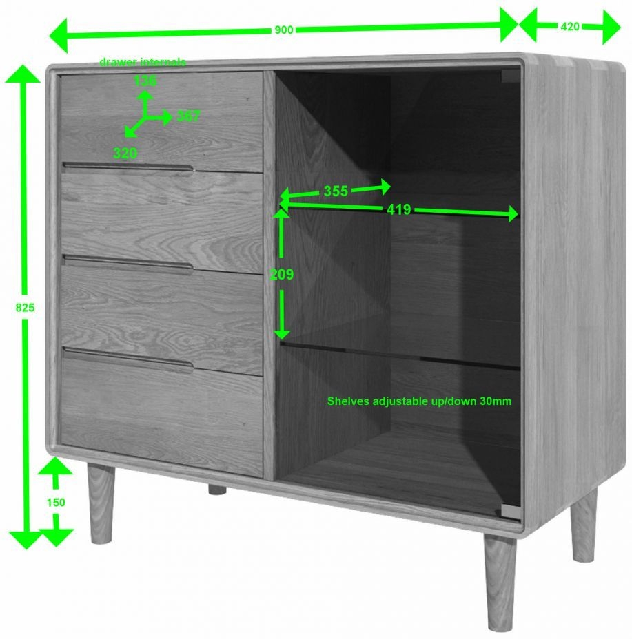 Product photograph of Homestyle Gb Scandic Oak Small Glazed Chest from Choice Furniture Superstore.
