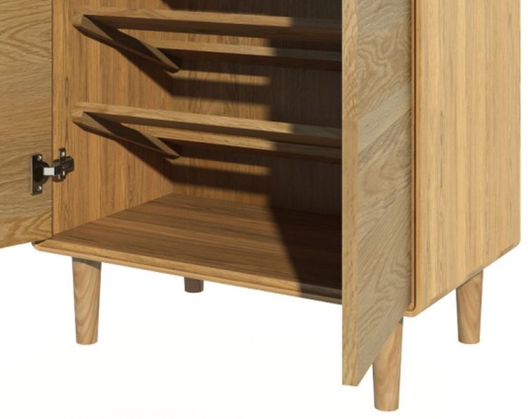 Product photograph of Homestyle Gb Scandic Oak Shoe Cabinet from Choice Furniture Superstore.
