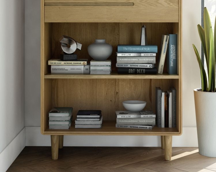 Product photograph of Homestyle Gb Scandic Oak Large Bookcase from Choice Furniture Superstore.