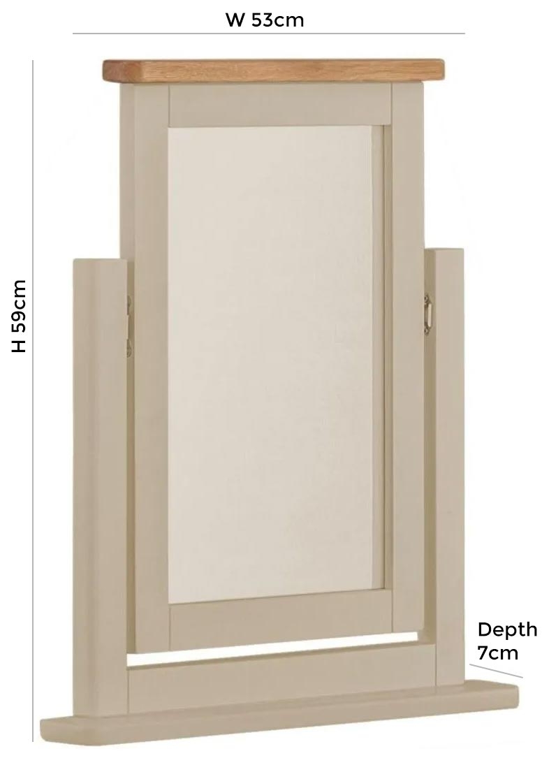 Product photograph of Portland Pebble Painted Dressing Mirror from Choice Furniture Superstore.