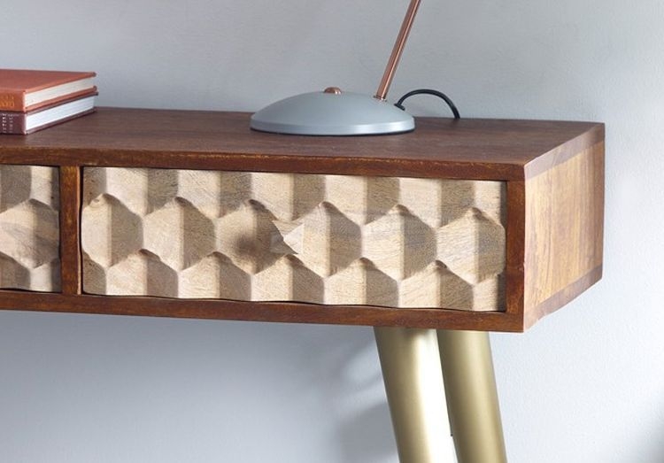 Product photograph of Mango Edison Two Tone Scandinavian Wood Console Table from Choice Furniture Superstore.