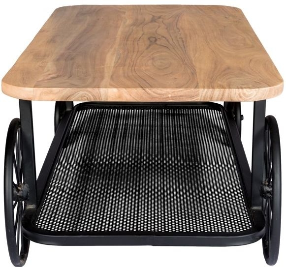 Product photograph of Craft Wheel Brown Industrial Coffee Table from Choice Furniture Superstore.