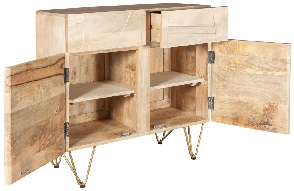 Product photograph of Mango Light Natural 2 Door 2 Drawer Sideboard from Choice Furniture Superstore.