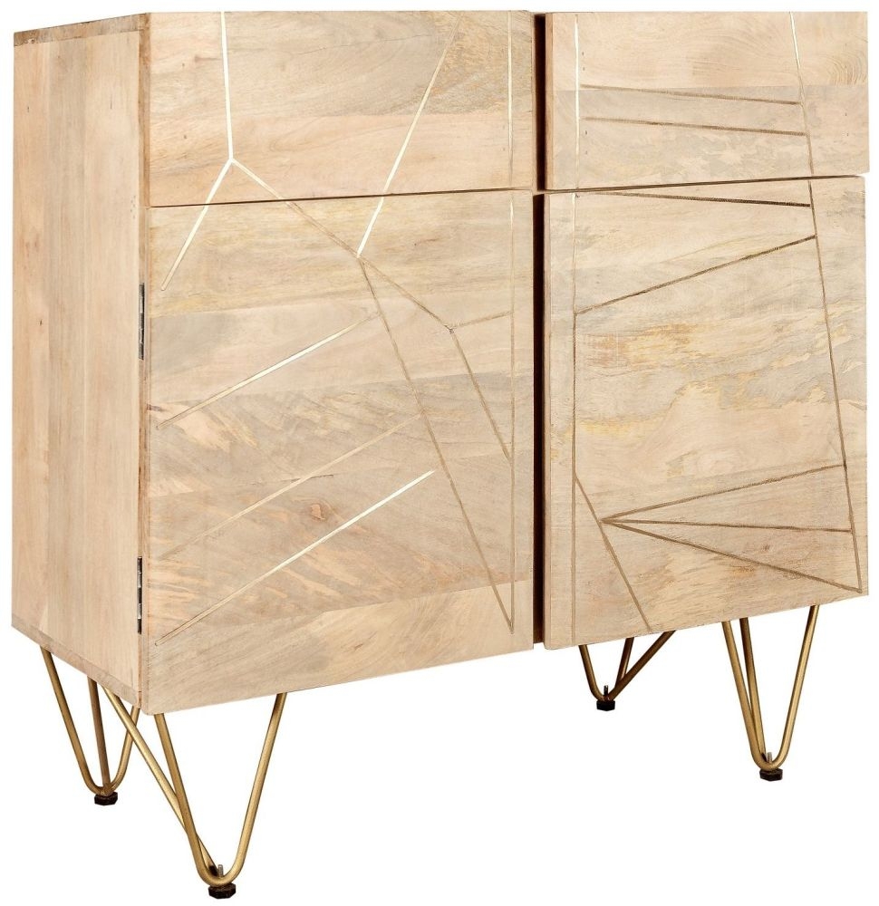 Product photograph of Mango Light Natural 2 Door 2 Drawer Sideboard from Choice Furniture Superstore.