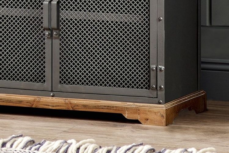 Product photograph of Metropolis Gun Metal 2 Door 2 Drawer Industrial Medium Sideboard from Choice Furniture Superstore.