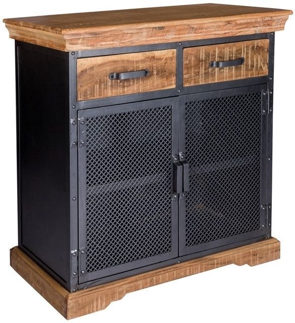 Product photograph of Metropolis Gun Metal 2 Door 2 Drawer Industrial Medium Sideboard from Choice Furniture Superstore.