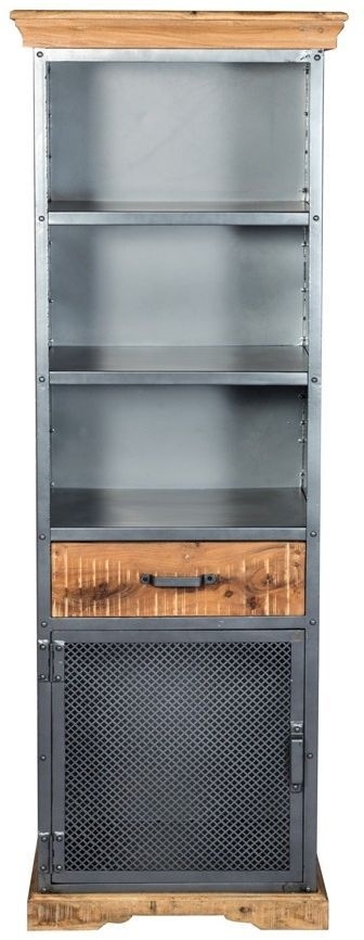 Product photograph of Metropolis Gun Metal Industrial Bookcase from Choice Furniture Superstore.