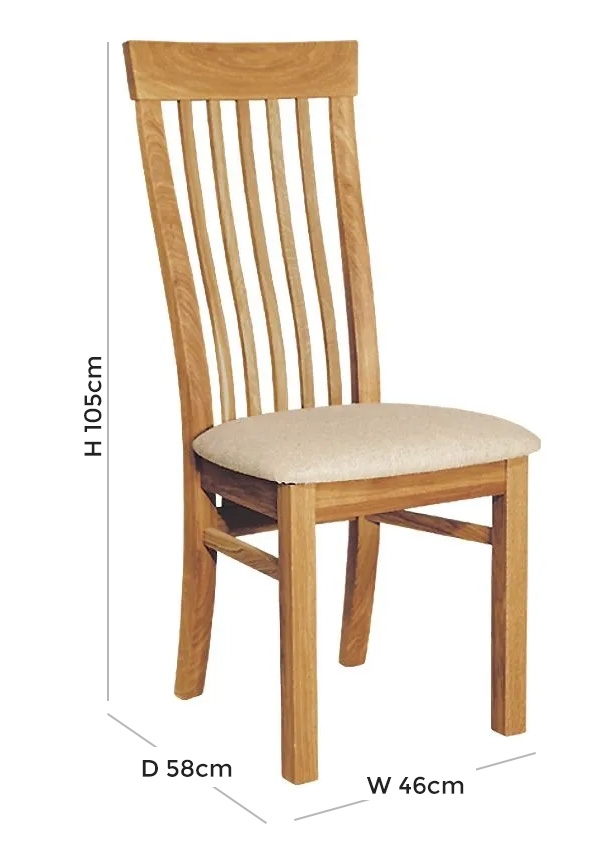 Product photograph of Tch Windsor Oak Swell Fabric Seat Dining Chair Sold In Pairs from Choice Furniture Superstore.