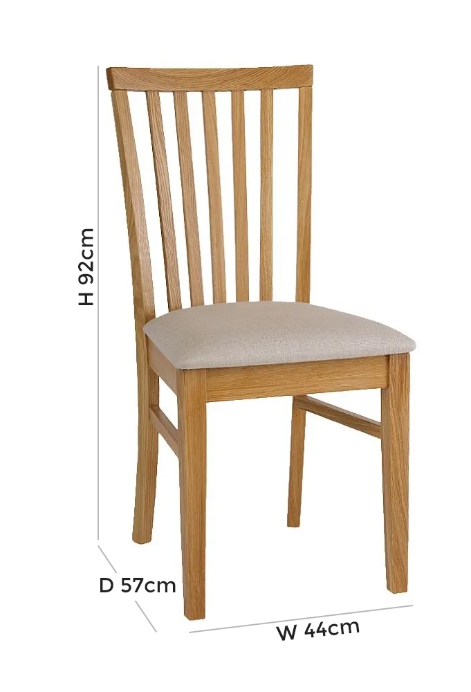Product photograph of Tch Windsor Oak Olivia Fabric Seat Dining Chair Sold In Pairs from Choice Furniture Superstore.